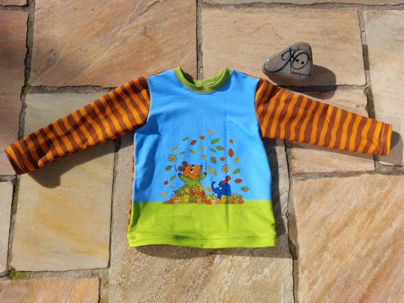 Sweatshirt Sendung Mit Der Maus "Hallo Herbst" Größe 110 French Terry/Sommersweat von JOhandgmacht