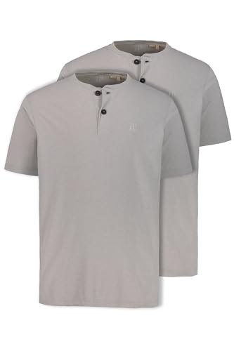 JP 1880 Herren Henleys, 2er-pack T-Shirt 1/2, Grau Melange, 6XL EU von JP 1880