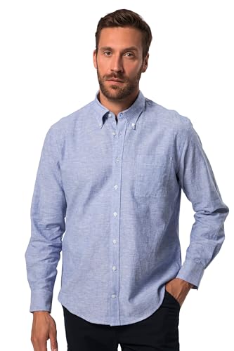 JP 1880, Herren, Große Größen, Leinenmixhemd, Langarm, Buttondown-Kragen, Modern Fit von JP 1880