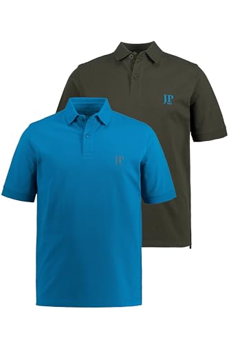 JP 1880 Herren große Größen Übergrößen Menswear L-8XL Poloshirts, Basic, 2er-Pack, Piqué, gekämmte Baumwolle blautürkis 6XL 704317761-6XL von JP 1880