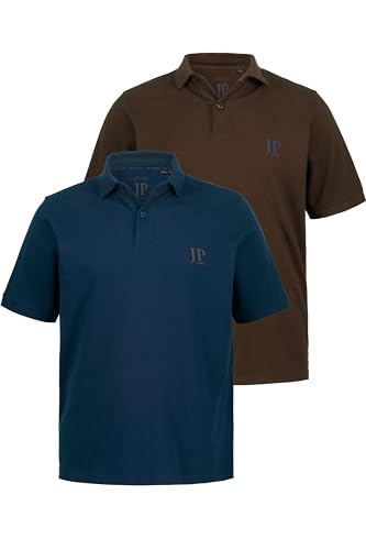 JP 1880 Herren große Größen Übergrößen Menswear L-8XL Poloshirts, Basic, 2er-Pack, Piqué, gekämmte Baumwolle dunkel Taupe 6XL 704317310-6XL von JP 1880