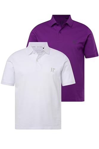 JP 1880 Herren Poloshirts, Basic, 2er-pack, Piqué, Gekämmte Baumwolle, Pflaume, 4XL EU von JP 1880