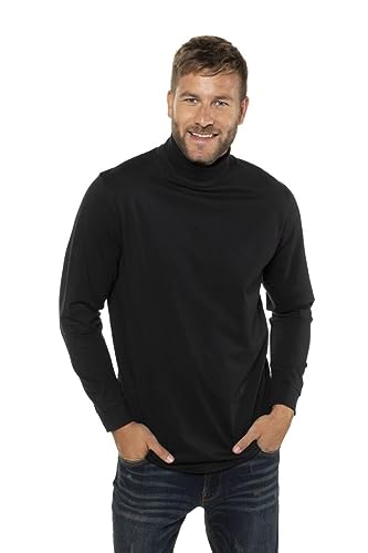 JP 1880 Herren große Größen Übergrößen Menswear L-8XL JP1880 Rollkragen-Shirt, Basic, Jersey, Lange Ärmel, bis 7 XL schwarz 6XL 723303130-6XL von JP 1880