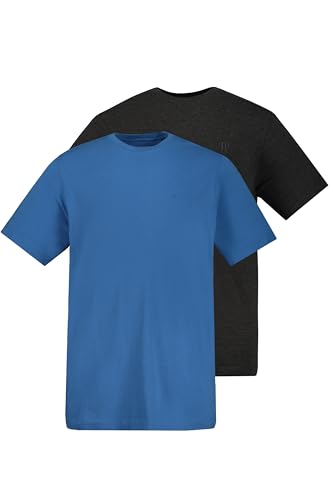 JP 1880 Herren große Größen Übergrößen Menswear L-8XL JP1880 T-Shirts, Basic, 2er-Pack, Rundhals, bis 8XL ägäisblau XXL 702637730-XXL von JP 1880
