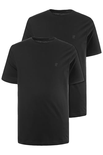 JP 1880 Herren große Größen Übergrößen Menswear L-8XL JP1880 T-Shirts, Basic, 2er-Pack, Rundhals, bis 8XL schwarz XXL 702637130-XXL von JP 1880