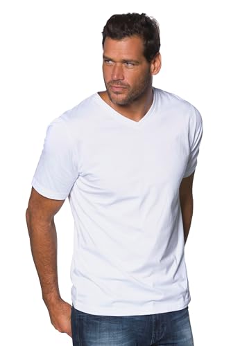 JP 1880 Herren große Größen Übergrößen Menswear L-8XL T-Shirt, Basic, V-Ausschnitt, bis 8XL schneeweiß 3XL 702415200-3XL von JP 1880