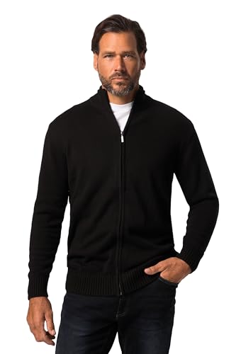 JP 1880 Herren große Größen Übergrößen Menswear L-8XL Strickjacke, Stehkragen, Rippbündchen schwarz XL 717032130-XL von JP 1880