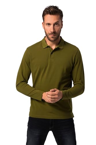 JP 1880 Herren, Basic, Langarm, Piqué, Bis 8 XL Poloshirt, moosgrün, 3XL von JP 1880