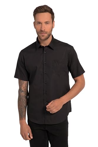 JP 1880 Herren, Business, Halbarm, Modern Fit, Easy Care Hemden, schwarz, 56 von JP 1880