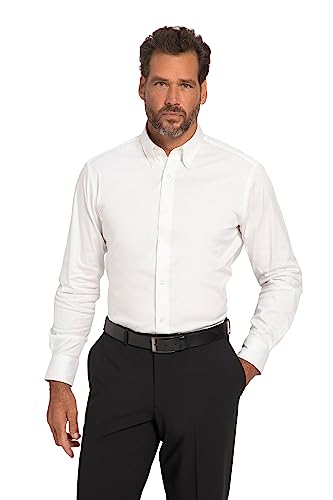 JP 1880 Herren, Business, Langarm, Buttondown-Kragen, Modern Fit Hemden, schneeweiß, XXL von JP 1880