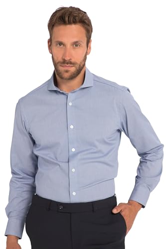 JP 1880 Herren, Business, Langarm, Haifisch-Kragen, bügelleicht, Modern Fit Hemden, Navy Blau, XXXXXL von JP 1880