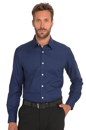 JP 1880 Herren, Business, Langarm, Kentkragen, bügelleicht, Modern Fit Hemden, Navy Blau, XXXXXL von JP 1880