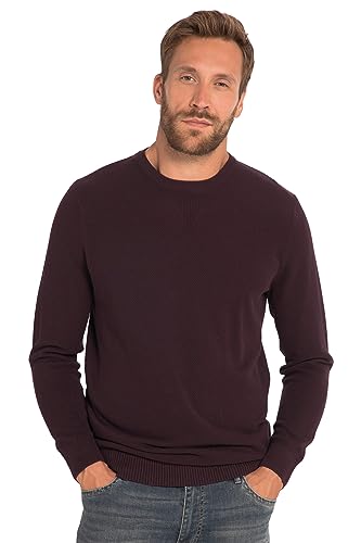 JP 1880 Herren, Cashmere-Touch, Twotone, Strickmuster, Rundhals Pullover, dunkle Traube, 4XL Größen von JP 1880