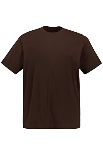 JP 1880 Herren große Größen Übergrößen Menswear L-8XL T-Shirt, Basic, Rundhals, gekämmte Baumwolle, bis 8XL mahagonibraun 4XL 702558115-4XL von JP 1880