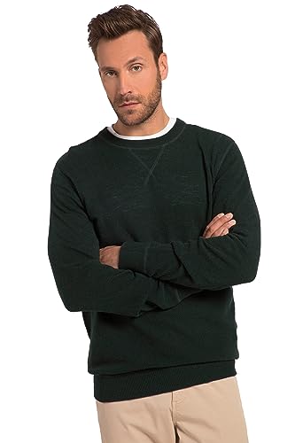 JP 1880 Herren, Wollmix mit Muster, Rundhals mit Details, bis 8 XL Pullover, tannengrün, 6XL Grande Taille von JP 1880