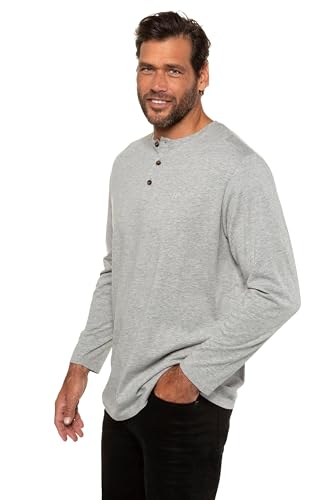 JP 1880 Herren Henley T-Shirt, Grau Melange, XL EU von JP 1880