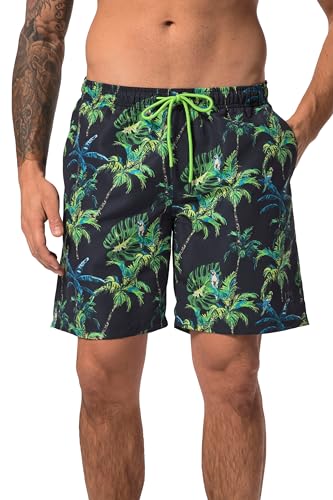 JP 1880 Herren Badeshorts, Beachwear, Elastikbund, Palmen Print Navy blau 3XL von JP 1880