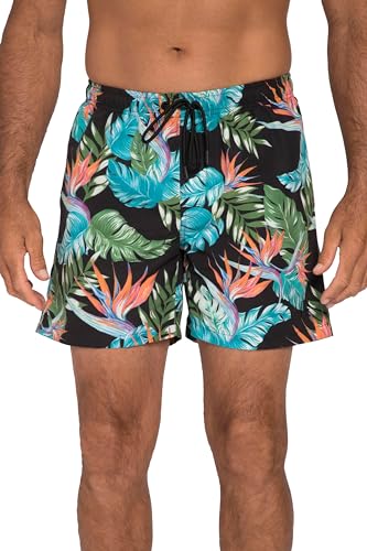 JP 1880 Herren Badeshorts mit Floralem Print Badeshort, Schwarz, 5XL EU von JP 1880