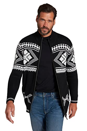 JP 1880 Herren große Größen Übergrößen Menswear L-8XL Strickjacke, Jacquard Strick, Stehkragen schwarz XL 795585130-XL von JP 1880