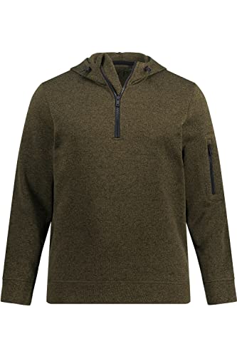 JP 1880 Herren Fleece Troyer mit Kapuzenpullover, Tannengrün, XXL EU von JP 1880