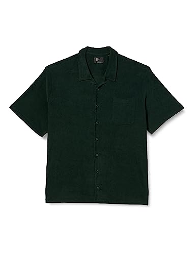 JP 1880 Herren Frottee, Halbarm, Kubakragen, Modern Basic Fit Hemden, tannengrün, 4XL von JP 1880