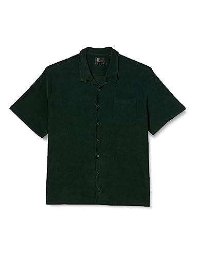 JP 1880 Herren Frottee, Halbarm, Kubakragen, Modern Basic Fit Hemden, tannengrün, 5XL Grande Taille von JP 1880