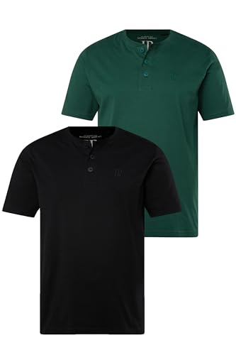 JP 1880 Herren Henleys, 2er-Pack T-Shirt, flaschengrün, L von JP 1880