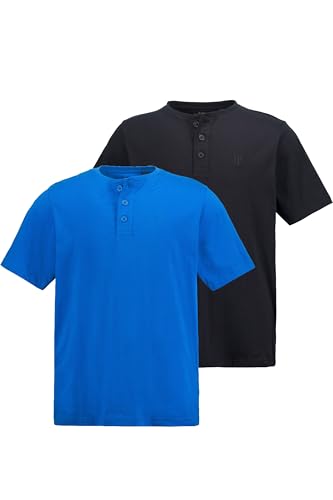 JP 1880 Herren Henleys, 2er-pack Shirt, Clematisblau, 4XL EU von JP 1880