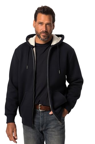 JP 1880 Herren Hoodiejacke, Outdoor, Sweatjacke, Kapuze, Teddyfutter, Zipper, bis 8 XL Kapuzenpullover, dunkel Marine, 6XL Grande Taille von JP 1880