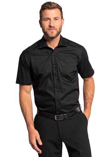 JP 1880 Herren große Größen Übergrößen Menswear L-8XL Hemd, Business, Halbarm, Variokragen, bis 8XL, Comfort Fit, Easycare schwarz 6XL 705178130-6XL von JP 1880