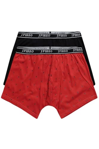 JP 1880 Herren Mens Mid Pants with Flexnamic Waist, Minimal AOP, Dp Unterwäsche, chilirot, 3XL von JP 1880