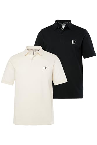 JP 1880 Herren Poloshirts, Basic, 2er-Pack, Piqué, Gekämmte Baumwolle, Offwhite, XL EU von JP 1880