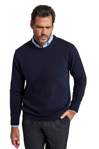 JP 1880 Herren große Größen Übergrößen Menswear L-8XL JP1880 Pullover, Rundhals, Baumwolle, bis 8 XL dunkel Marine XXL 708261730-XXL von JP 1880