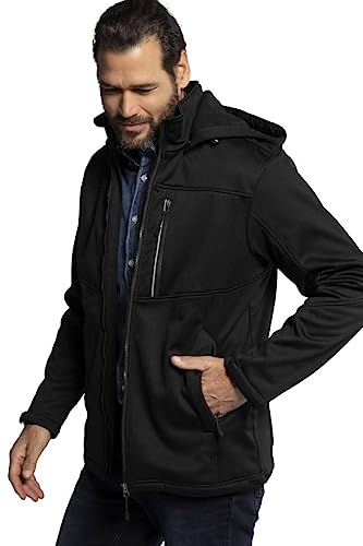 JP 1880 Herren große Größen Übergrößen Menswear L-8XL Softshelljacke, Outdoor, Wind-, wasserabweisend, bis 8XL schwarz 4XL 714279130-4XL von JP 1880