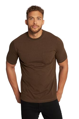 JP 1880 Herren T-shirt Rundhals, Brusttasche T Shirt, Taupe Melange, 4XL EU von JP 1880