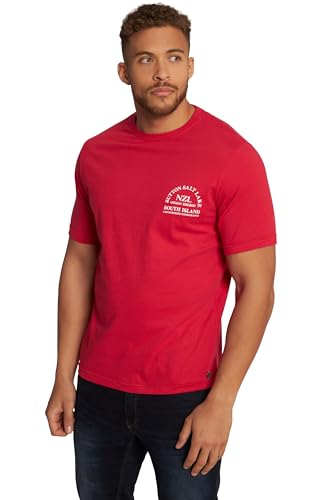 JP 1880 Herren T-shirt mit Brustprint T Shirt, Rot, 6XL EU von JP 1880