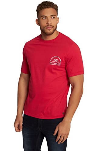 JP 1880 Herren T-shirt mit Brustprint T Shirt, Rot, 6XL EU von JP 1880