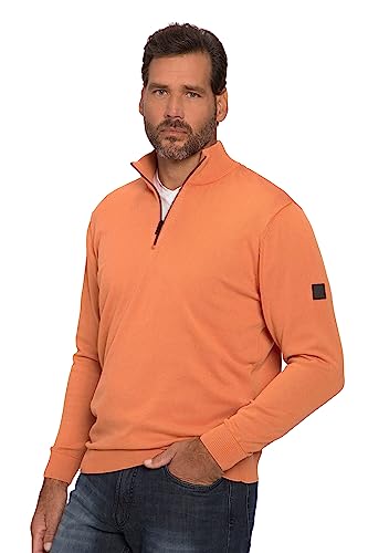 JP 1880 Herren Troyer FLEXNAMIC, Strick, Cashmere-Touch, Zippkragen Pullover, orange, 3XL Grande Taille von JP 1880