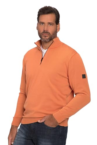 JP 1880 Herren Troyer FLEXNAMIC, Strick, Cashmere-Touch, Zippkragen Pullover, orange, 5XL Grande Taille von JP 1880