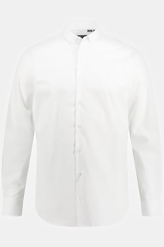 JP 1880 Herren große Größen L-8XL Hemd, Business, Easycare, Langarm, Mini Buttondown-Kragen, Modern Fit, bis 8 XL schneeweiß 3XL 801746200-3XL von JP 1880