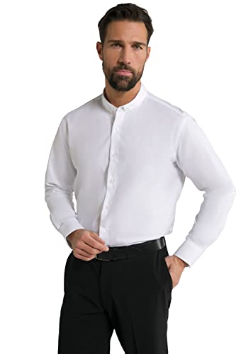 JP 1880 Herren große Größen L-8XL Hemd, Business, Easycare, Langarm, Mini Buttondown-Kragen, Modern Fit, bis 8 XL schneeweiß 4XL 801746200-4XL von JP 1880