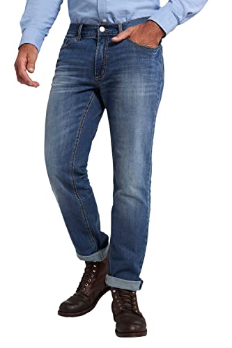 JP 1880 Herren große Größen Menswear, Superstretch-Jeans, 5-Pocket im Used-Look, Straight Fit, Destroyed Blue Denim, 70 von JP 1880