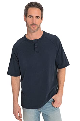 JP 1880 Herren Henley 1 T Shirt, Mattes Nachtblau, 4XL EU von JP 1880