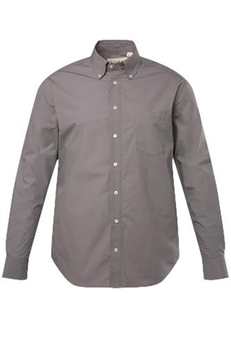 JP 1880 Herren große Größen Menswear L-8XL JP Aware Hemd, Langarm, Buttondown-Kragen, GOTS zertifizierte Biobaumwolle grau 6XL 826077337-6XL von JP 1880