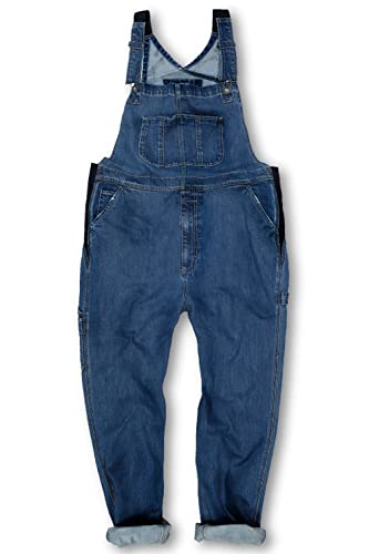 JP 1880 Herren große Größen Menswear L-8XL Latzhose, Workwear, Jeans, viele Taschen, Elastikeinsätze, Relaxed Fit blue denim 5XL 782707902-5XL von JP 1880