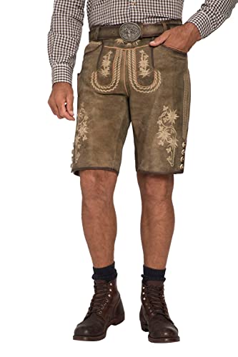 JP 1880 Herren große Größen Menswear L-8XL Lederhose, Tracht, Ziegenleder, traditionelle Stickereien, Gratis Ledergürtel moos 58 723453332-58 von JP 1880