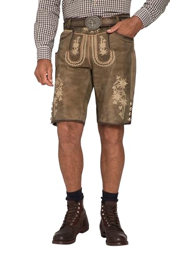 JP 1880 Herren große Größen Menswear L-8XL Lederhose, Tracht, Ziegenleder, traditionelle Stickereien, Gratis Ledergürtel moos 64 723453332-64 von JP 1880