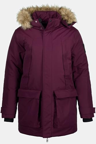 JP 1880 Herren große Größen Menswear L-8XL Parka, Kapuze, Abnehmbarer Webpelz, Zipper, Winddicht, wasserabweisend aubergine 5XL 808604540-5XL von JP 1880