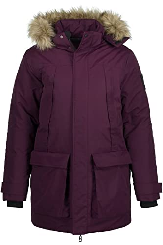 JP 1880 Herren große Größen Menswear L-8XL Parka, Kapuze, Abnehmbarer Webpelz, Zipper, Winddicht, wasserabweisend aubergine 6XL 808604540-6XL von JP 1880