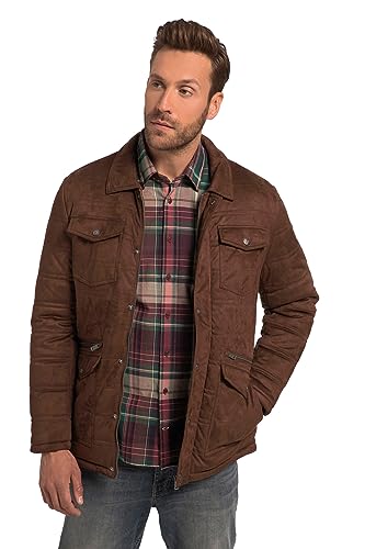 JP 1880 Herren große Größen Menswear L-8XL Steppjacke, Outdoor, Mikro-Suede, Hemdkragen, viele Taschen, warm gefüttert Bernstein 6XL 820712670-6XL von JP 1880